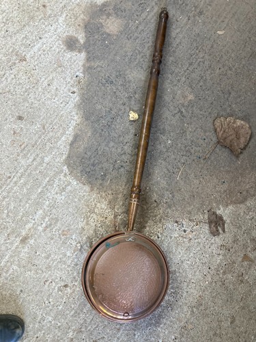 Copper bed warmer pan vintage - bed,