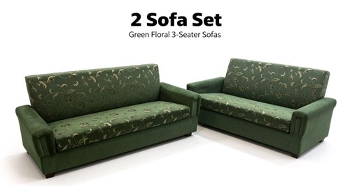 Green floral fabric - green, +