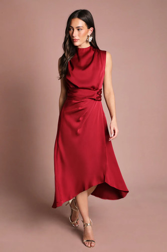 Coast raspberry midi dress - raspberry,
