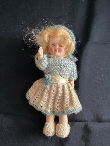 Vintage rosebud doll - 6.5”,