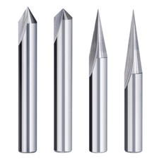 V Groove Wood Carving Solid Carbide Route Bit 1/4 Shank 15 20D CNC Engraving Bit