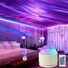 Northern Aurora Water Ripple Projector Lamp LED Night Light Remote USB