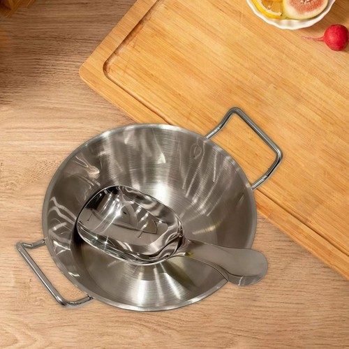 Stainless steel bowl and spoon - steel,