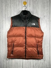 North Face 700 Mens Nuptse Orange Gilet Gillet Down Body Warmer XL Outdoors