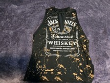 Jack Daniels No. 7 Classic Logo Womens Tank Top Black Cotton Blend