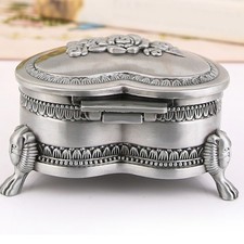 Metal Heart Shape Jewelry Box