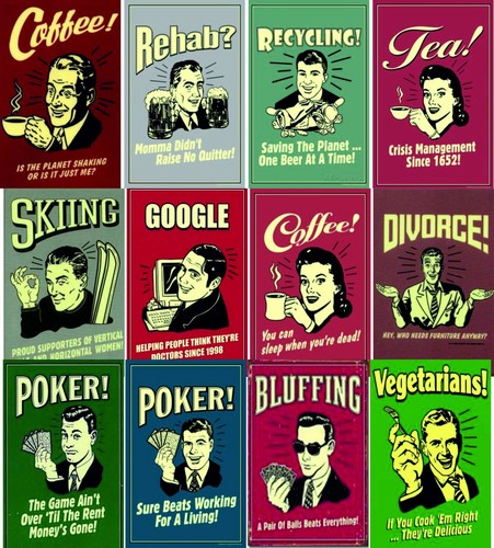 Funny retro fridge magnet - funny, set