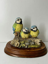 The Leonardo Collection Nature STudies 1994 3 Blue Tits on a Branch Figurine 