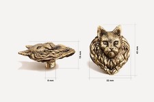Brass Handle "Maine Coon" – Cat Knob for Cabinets, Drawers, Dressers – TUTURA