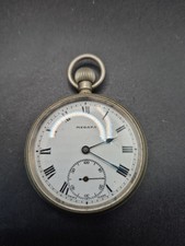 Antique Medana Nickle Cased Mens Pocket Watch Working Order