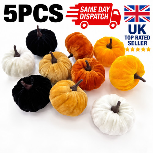 5pcs velvet pumpkins - velvet,