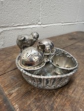 RARE VICTORIAN MAPPIN & WEBB NOVELTY CHICK CRUET SET - PRINCE'S PLATE