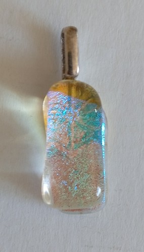 Dichroic fused glass pendant - dichroic,