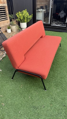 Orange fabric sofa - fabric,