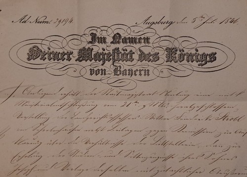 Germany 1846 royal decree king - decree,
