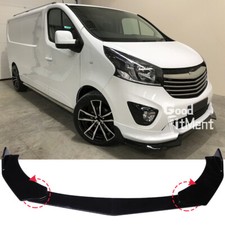 For Vauxhall Vivaro Gloss Black Front Bumper Chin Lip Splitter Spoiler Body Kit