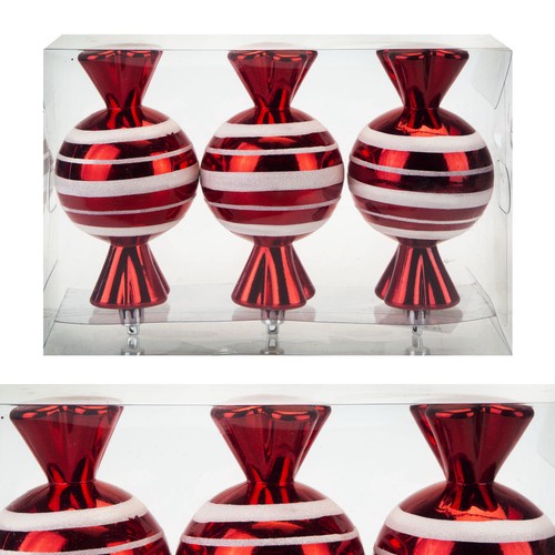 Red white sweet baubles - red,