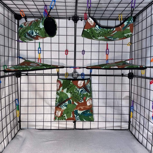5pc sugar glider fleece cage - sugar,