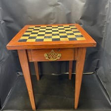 Vintage Wooden Chess Table With Drawer Beautiful Square Design - 49x49x59cm