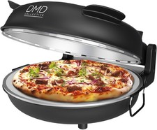 12'' Electric Pizza Oven with Stone Base, Glass Window & 2 Pizza Paddles 