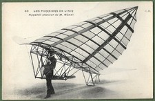 French Pioneer Aviator Henri Bunzli & His Early Hang Glider c1908.
