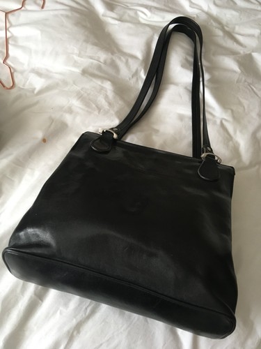Black leather genuine - black, texier