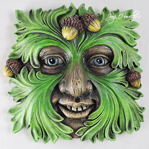 Green man tree face wall - face,