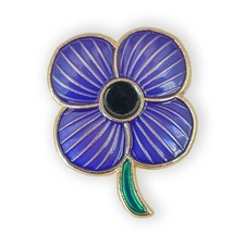 PURPLE POPPY ENAMEL PIN BADGE