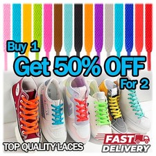 Flat Trainers Boot Shoe Laces Pair Colour Quality Ties Short Long Kids Adult UK