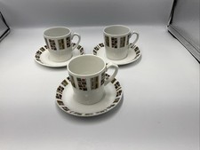 3 Vintage Alfred Meakin Glo White Ironstone Random Coffee Cup/Saucer Sets B