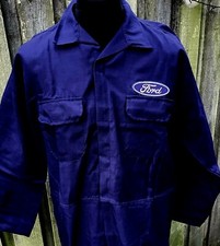 Superb Ford Badged Zipped Navy Polycotton Mechanic Overalls Size XL 46-48"
