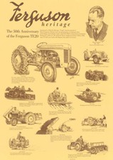 Vintage Massey Ferguson Heritage TE20 50 Years Tractor Poster Brochure Print A3