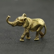 Solid Brass Elephant Figurine Small Statue Home Ornament Figurines