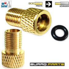 2 x BRASS ADAPTOR PRESTA TO SCHRADER BICYCLE VALVE CONVERTER BIKE PUMP CONNECTOR