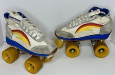 Vintage 1970’s Norsport Roller Skates Size 7 Retro Colorful Disco Quad Roller