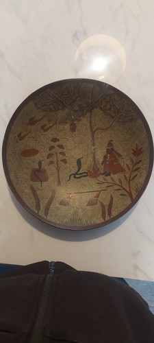 Vintage hand painted brass - hand,