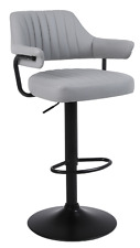 GREY PLUSH BAR STOOL