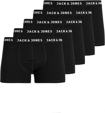 Jack & Jones Men's Boxer Briefs, Set of 5, Black, Extra Large, Waist 36" - 38"