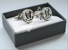 CUFFLINKS PEWTER ENAMEL INLAY