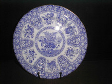 Spode China Filigree 10" Dinner Plate Blue & White Antique Pearlware Decorative