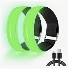 2 Pack USB Rechargeable LED Armband Flashing Reflective Running Exercise Lights