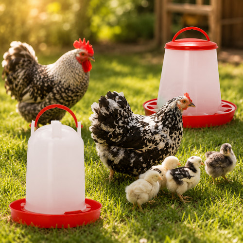 Poultry feeder and - and, waterer