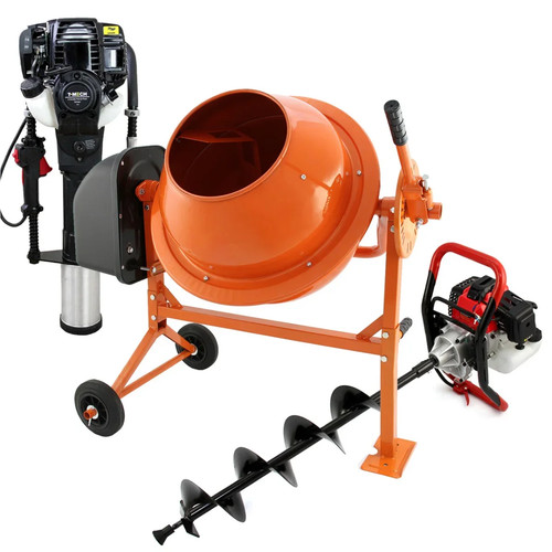 Earth auger cement mixer - earth, &
