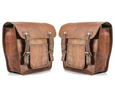 2 Leather Saddle Bag For Harley Touring Road King Street Glide Panniers Bike Bag