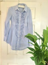 Ted Baker  Top Shirt Dress Size 1 UK 8 VGC Blue