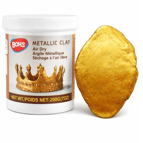 Golden metallic clay 200g - metallic, air