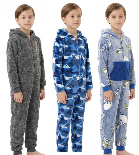 Boys 1onesie fleece hooded all - 1onesie,