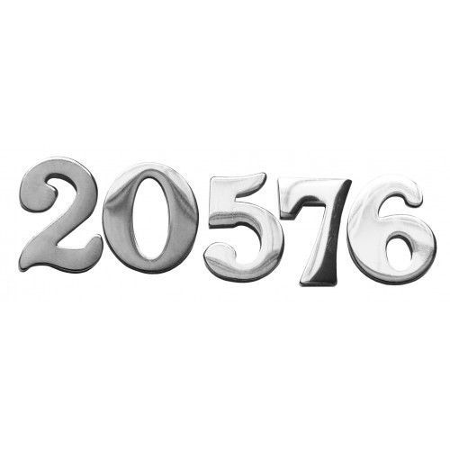 New police chrome numbers pin - new,