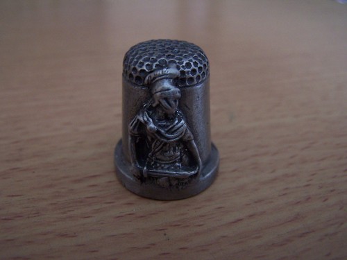 Vintage pewter thimble - vintage,
