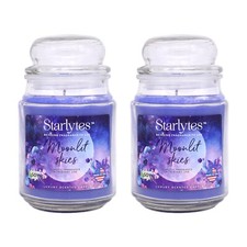 2x Starlytes 510g Large Glass Jar Candle (125hr Burn Time) - Moonlit Skies
